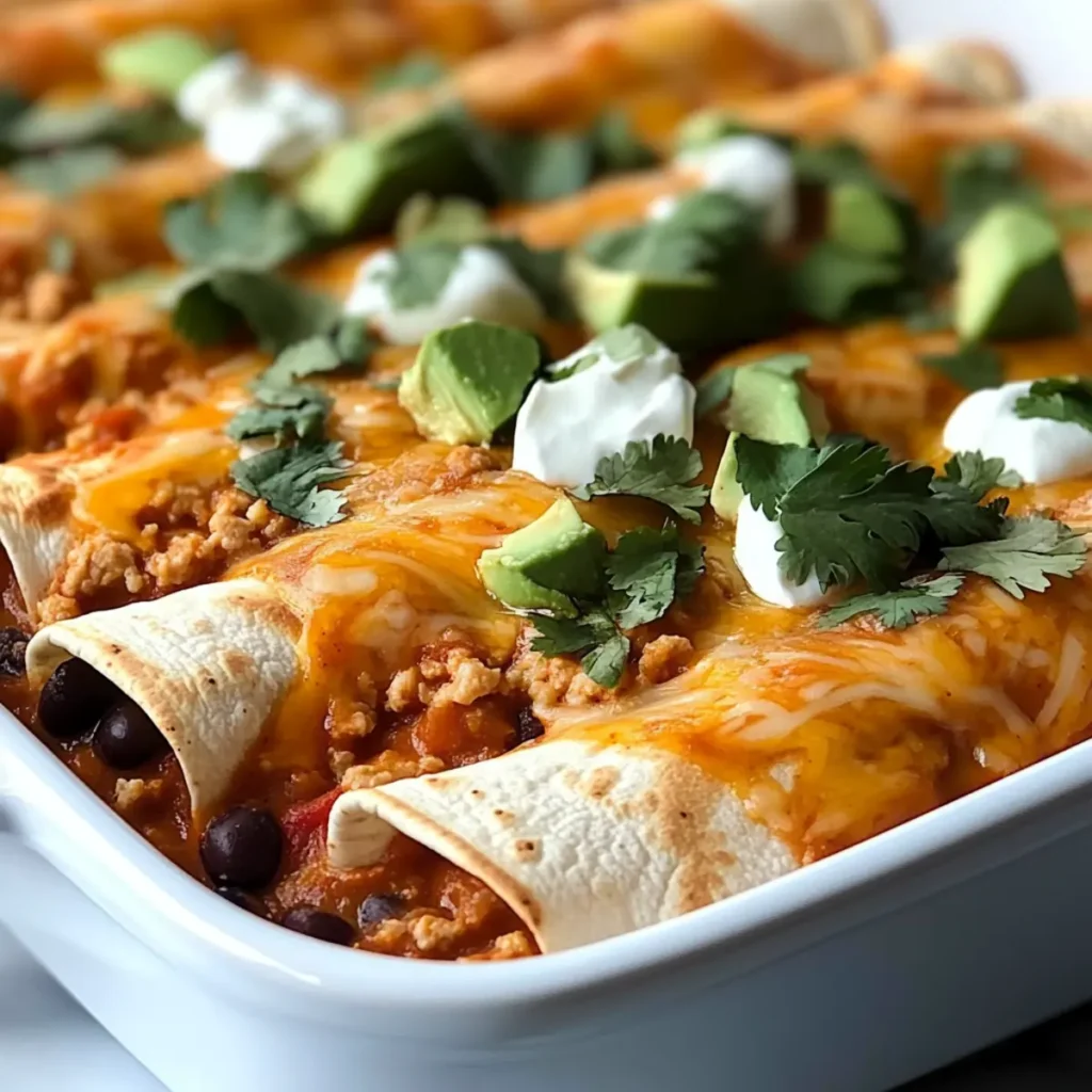 Ground Turkey Black Bean Enchiladas