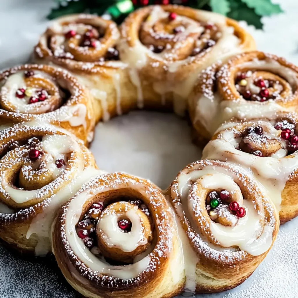 Christmas Morning Cinnamon Roll Wreath