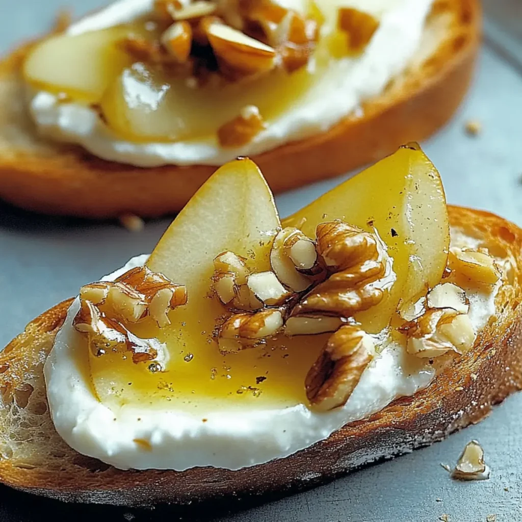 Pear Walnut Bruschetta