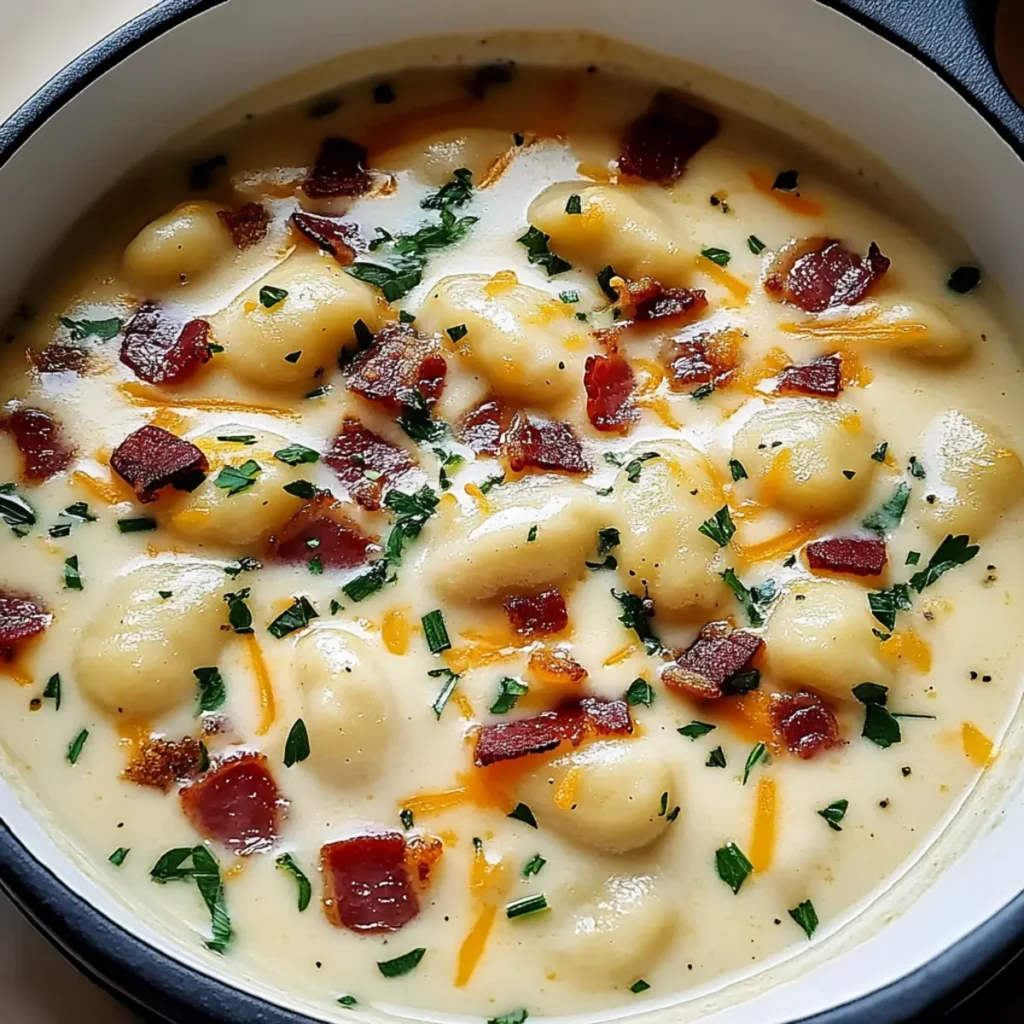 Bacon Cheddar Gnocchi Soup