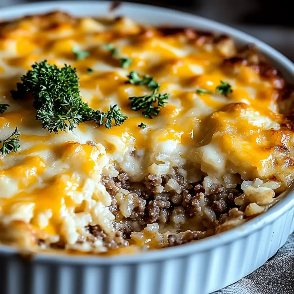 Cheesy Ground Beef Rice Casserole
