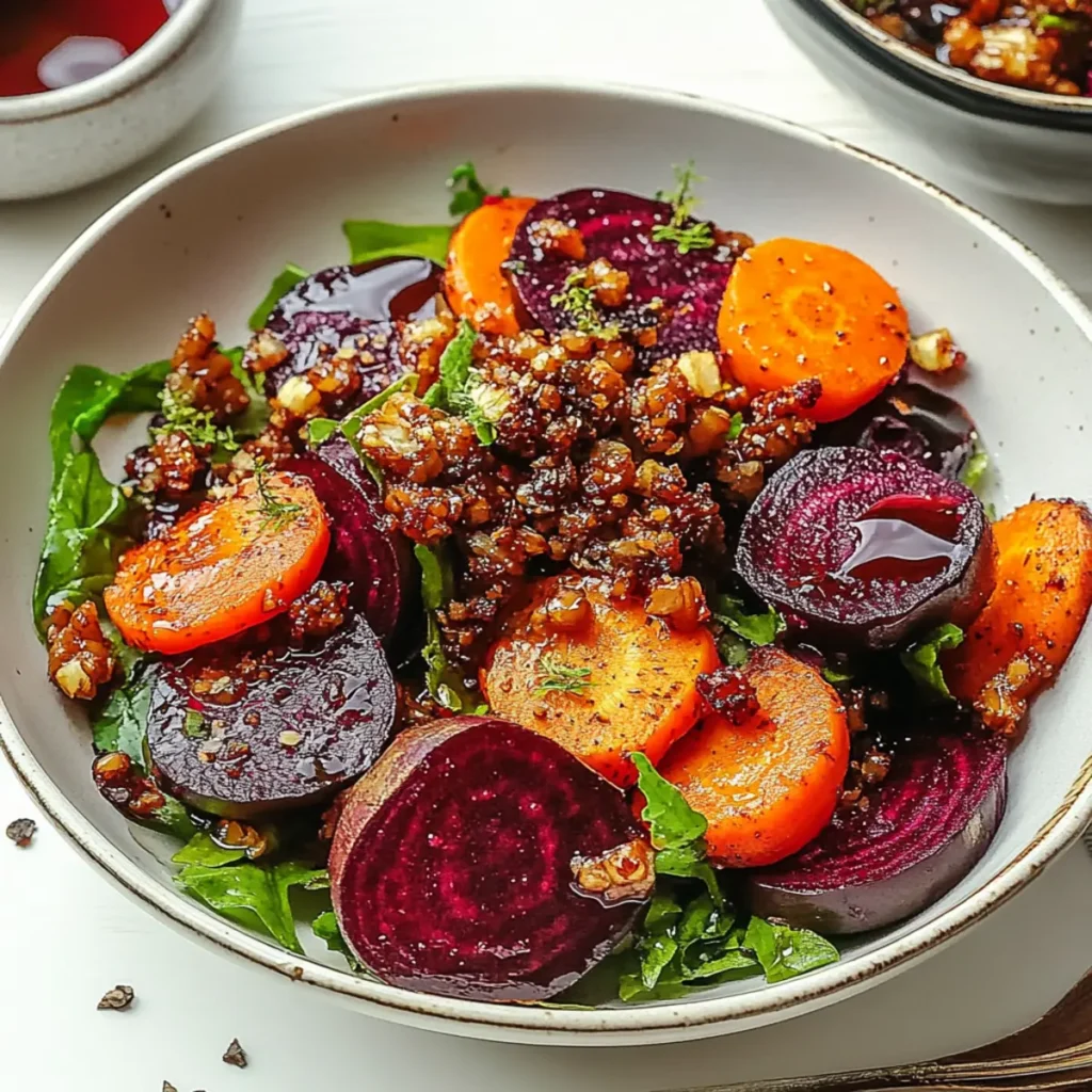 Balsamic Roasted Beet and Carrot Salad