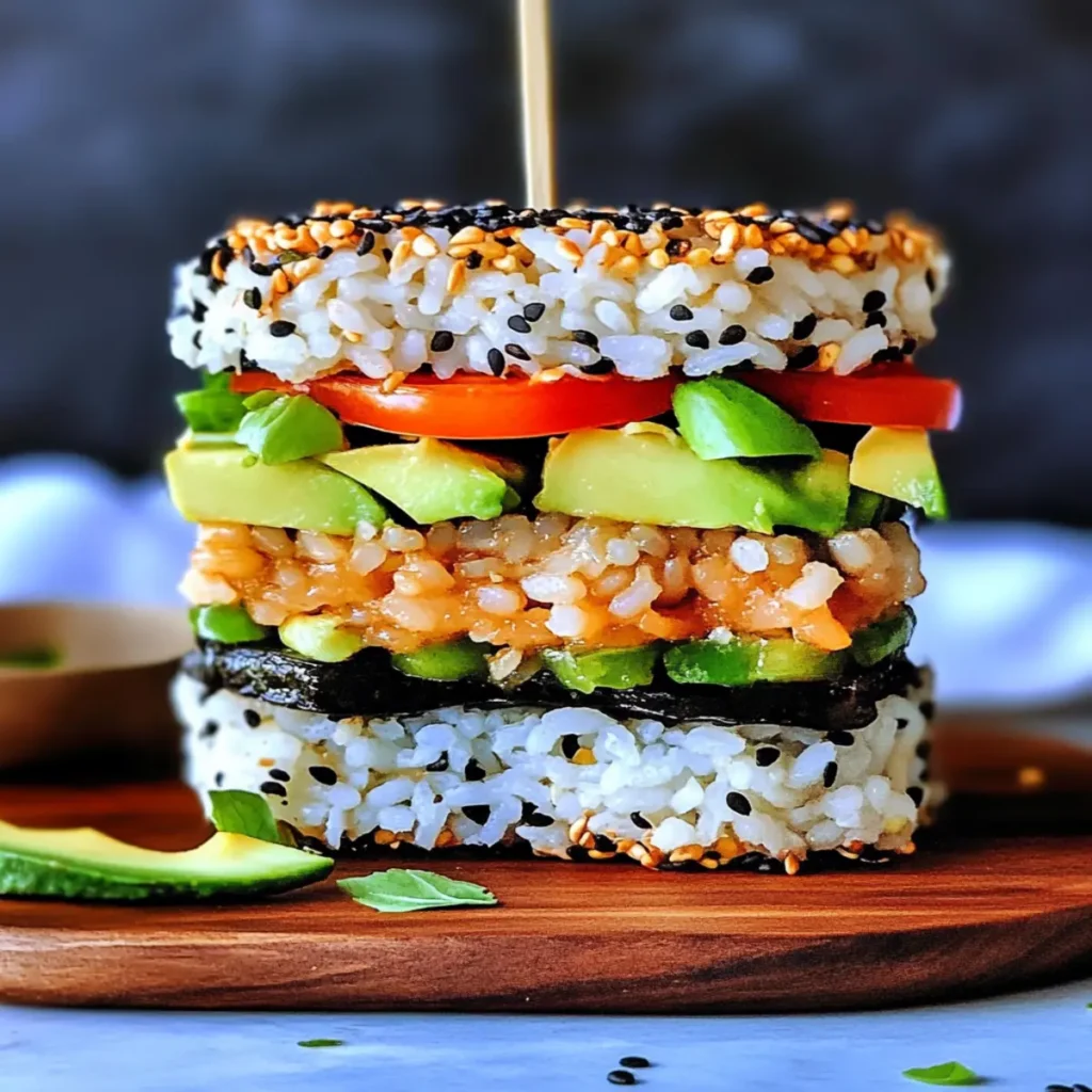 Tuna Avocado Rice Burger