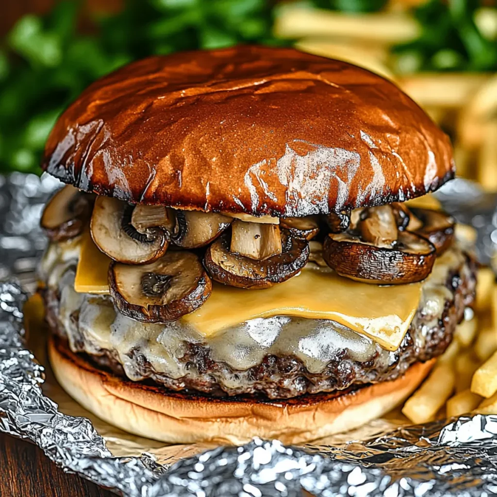 Mushroom Swiss Burger Foil Packets