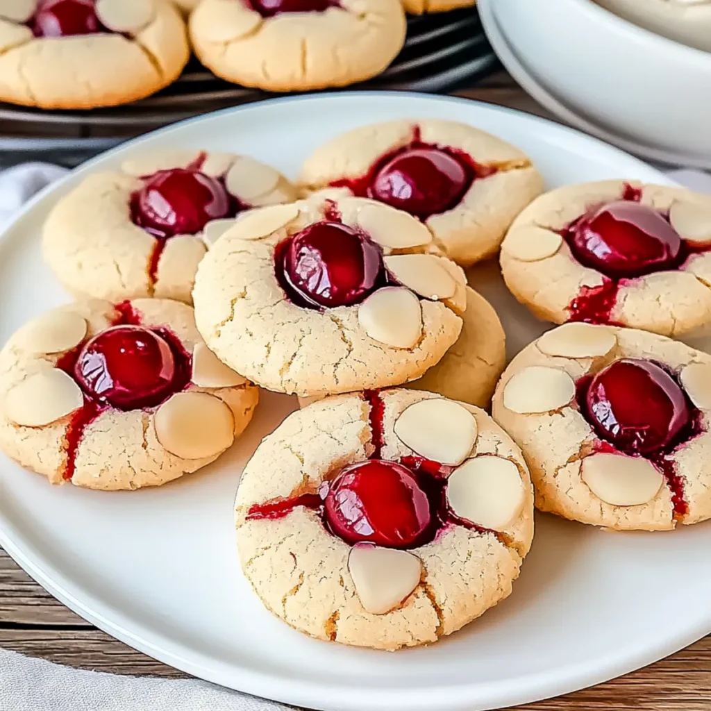 Cherry Almond Shortbread Cookies
