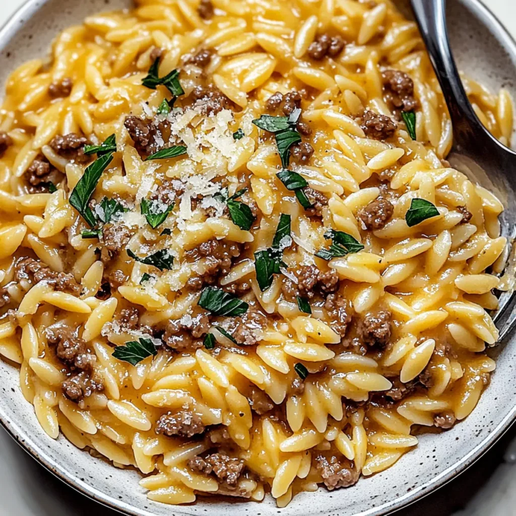 Easy Ground Beef Orzo