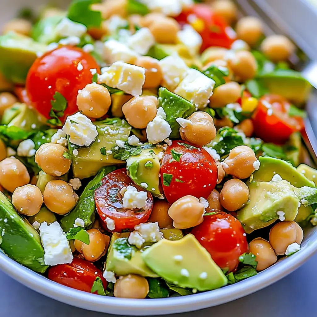 Chickpea Feta Avocado Salad