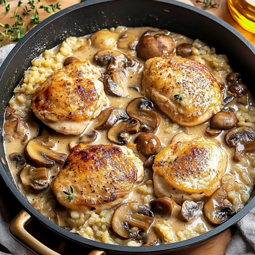 Creamy Mushroom Chicken – Cozy One-Pan Fall Dinner