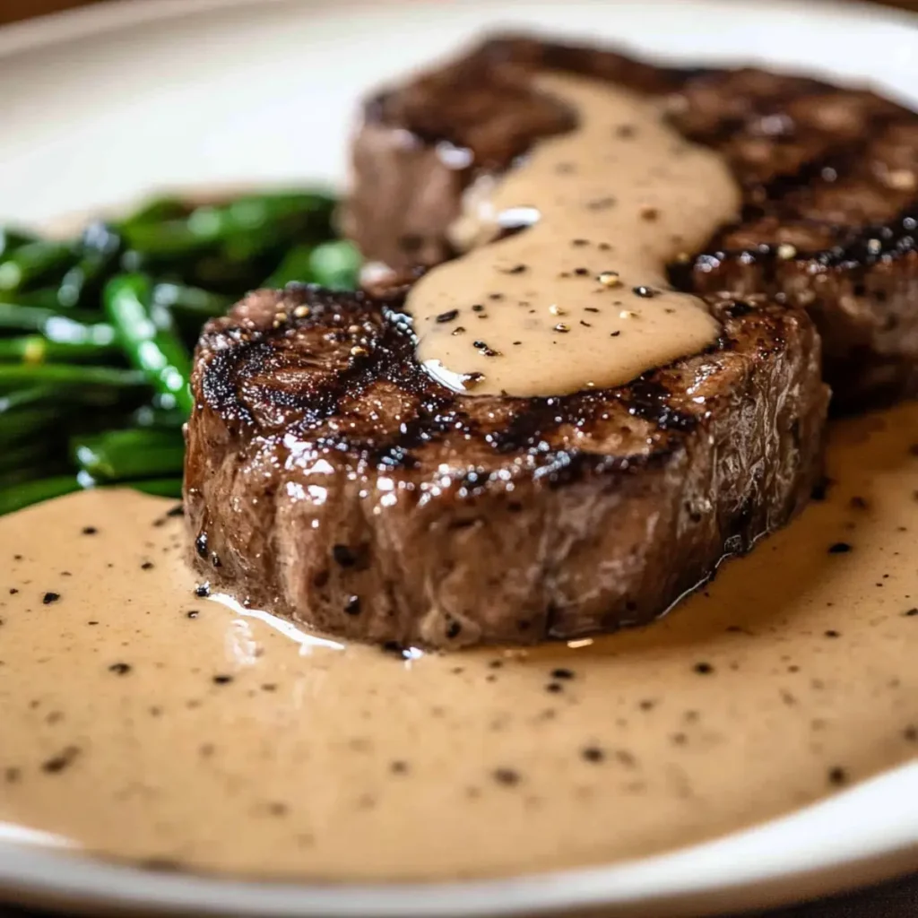 Steak with Creamy Garlic Sauce