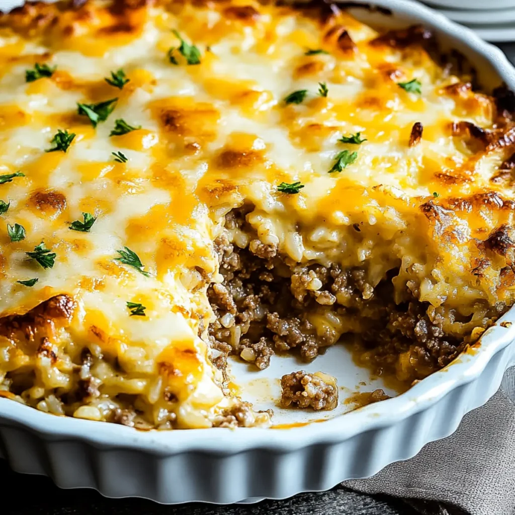 Cheesy Ground Beef Rice Casserole