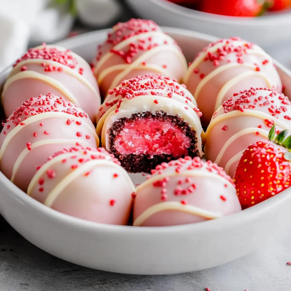 Strawberry Cake Truffles