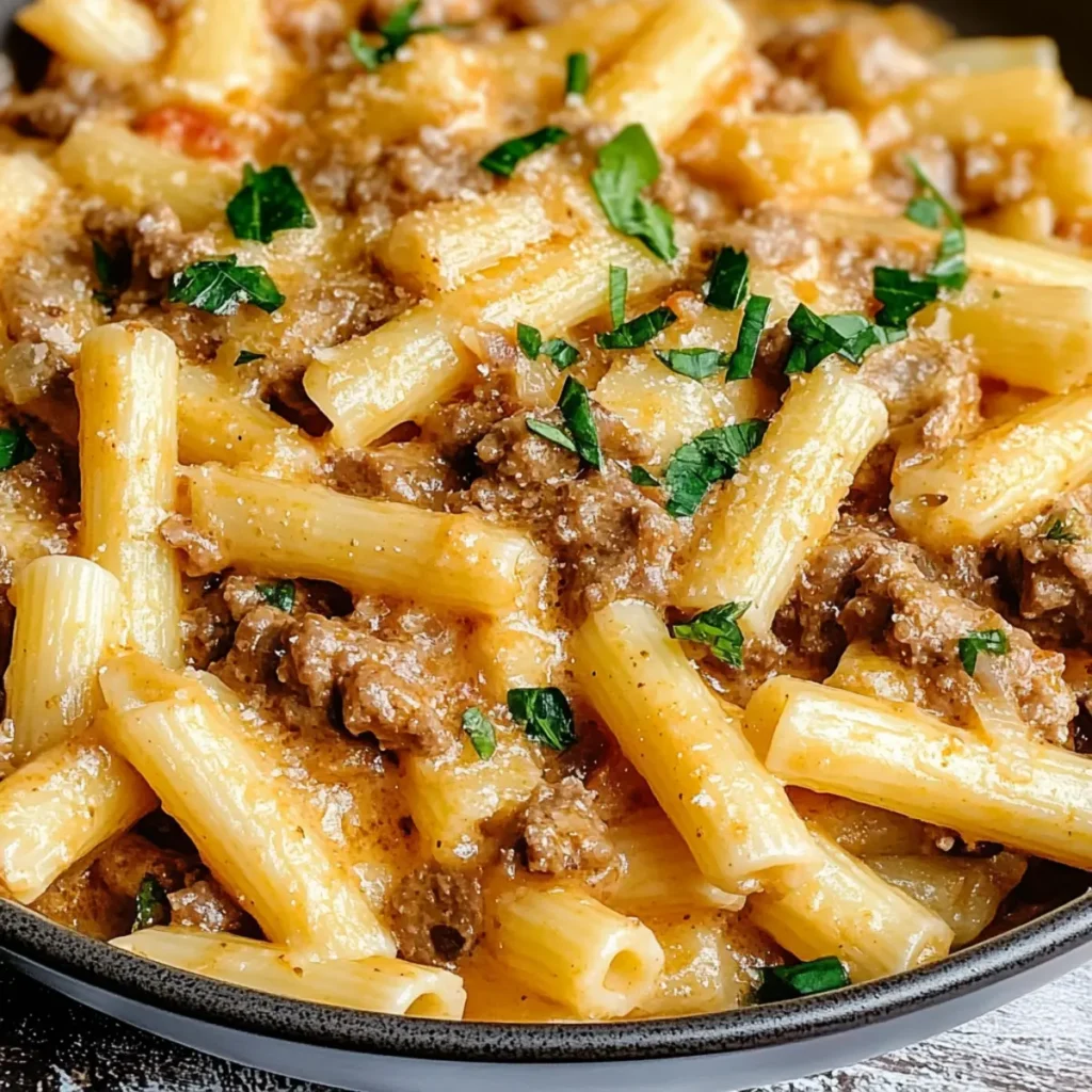 Creamy Spicy Beef Pasta