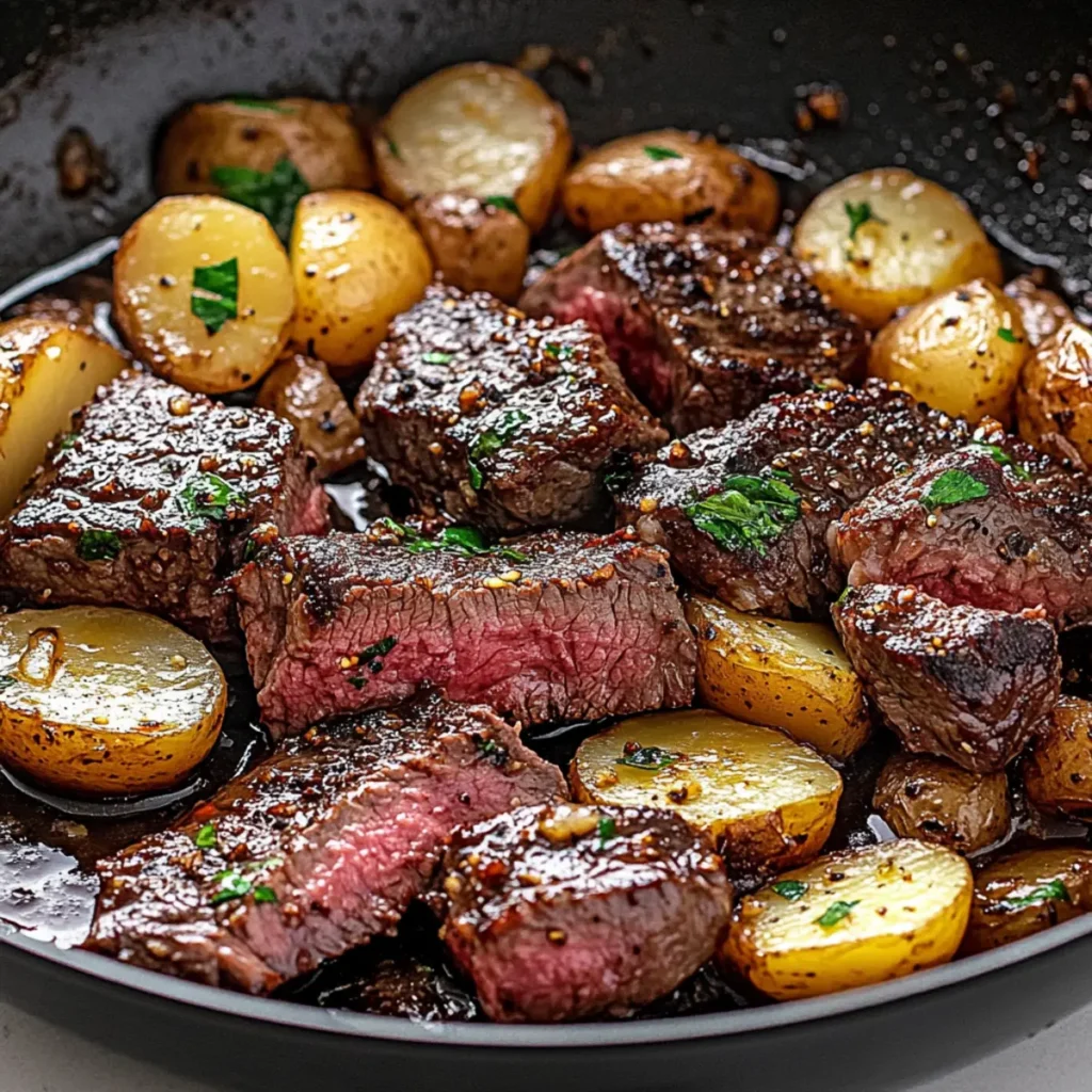 Garlic Butter Steak and Potatoes Skillet