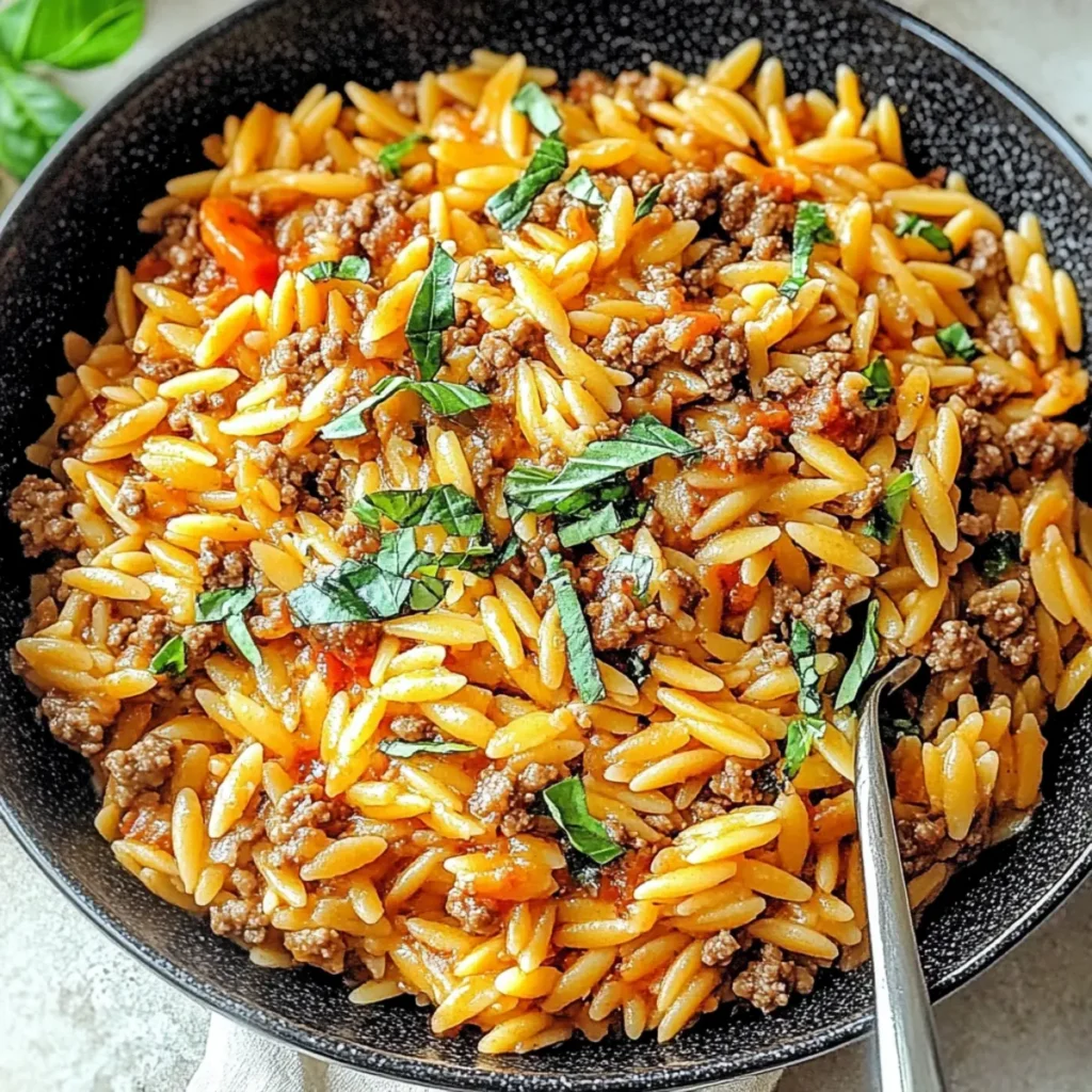 Easy Ground Beef Orzo