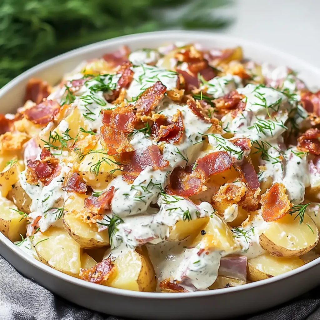 LOADED BAKED POTATO SALAD WITH BACON & SOUR CREAM