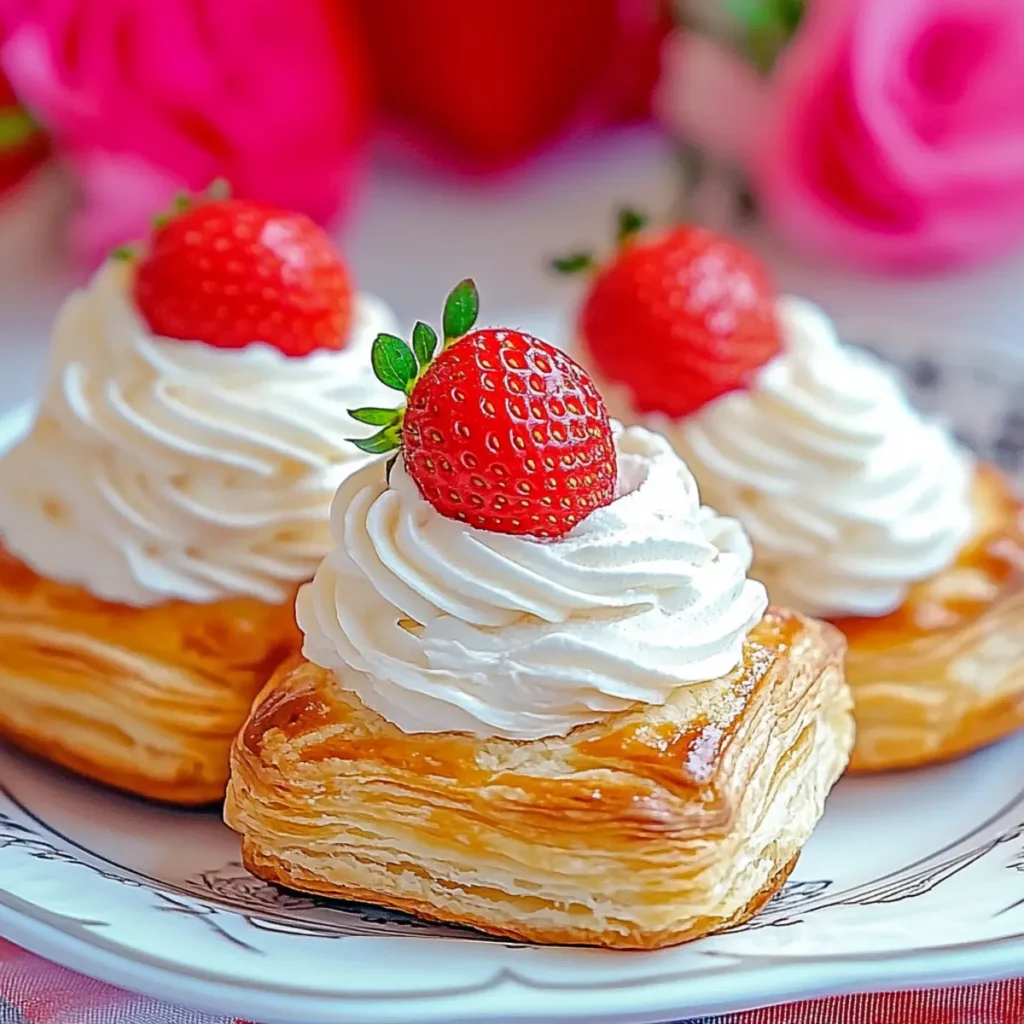 Strawberry Whipped Cream Puff Pastries