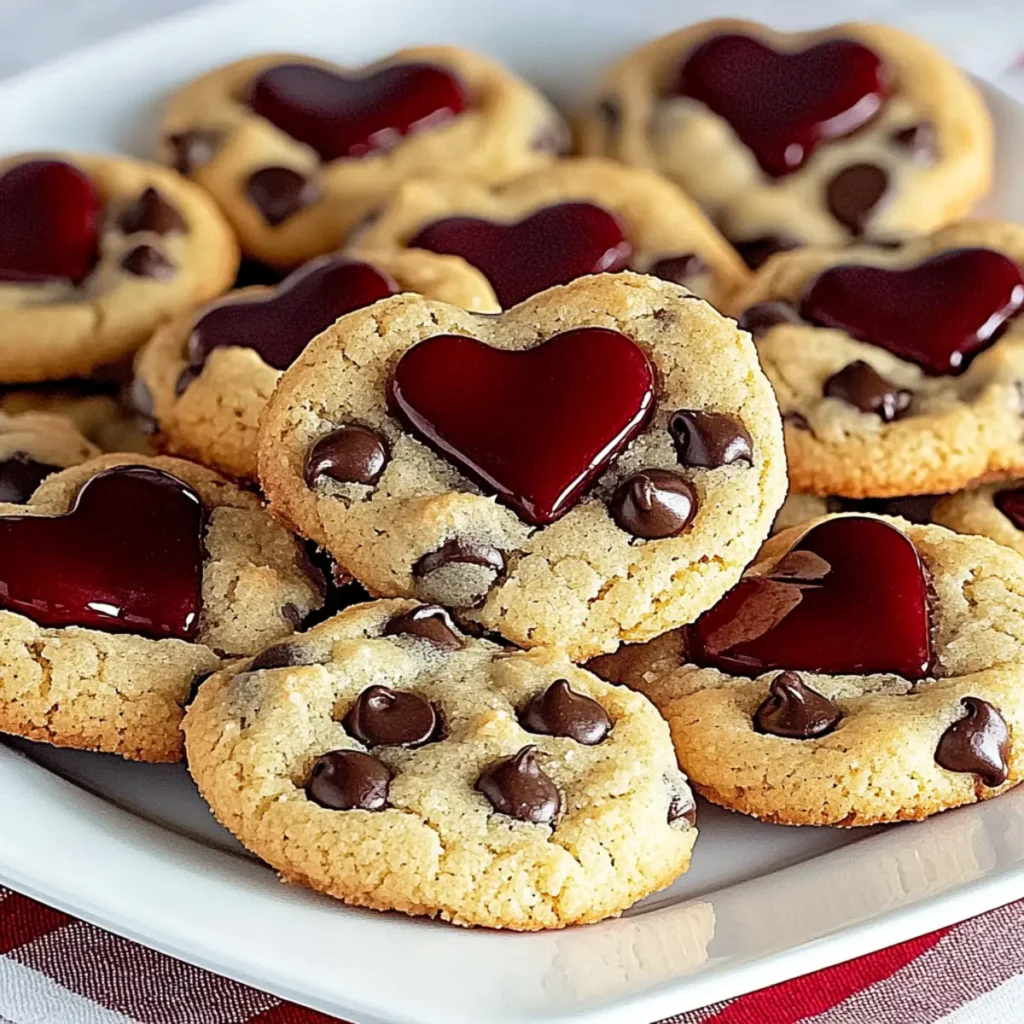 Heart Shaped Chocolate Chip Cookies