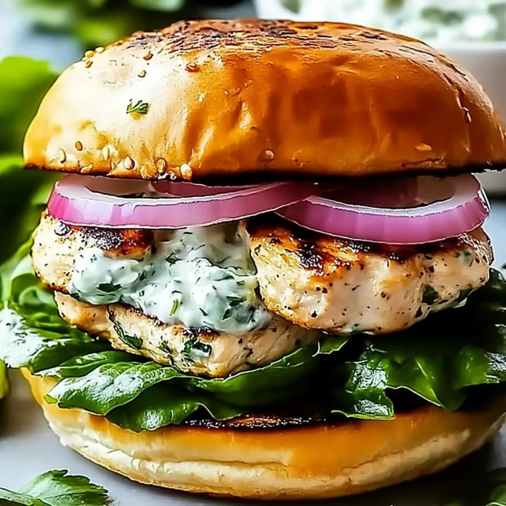 Greek Chicken Burgers with Tzatziki