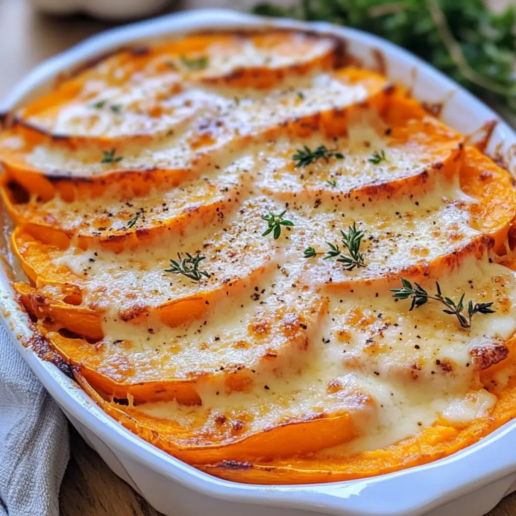 Creamy, Cheesy Sweet Potato Gratin