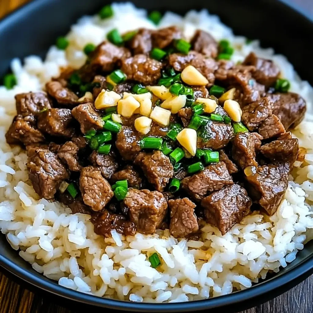 Garlic Butter Beef and Rice