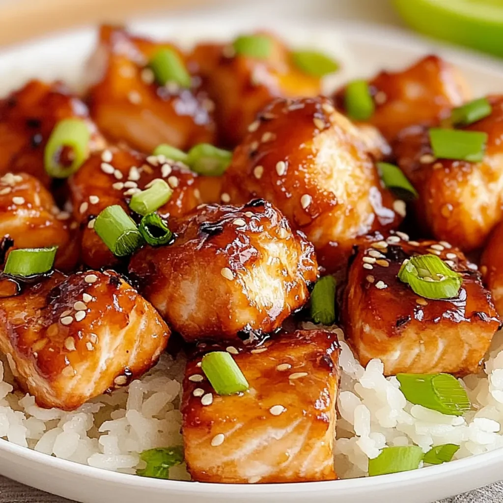 Crispy Honey Garlic Salmon Bites