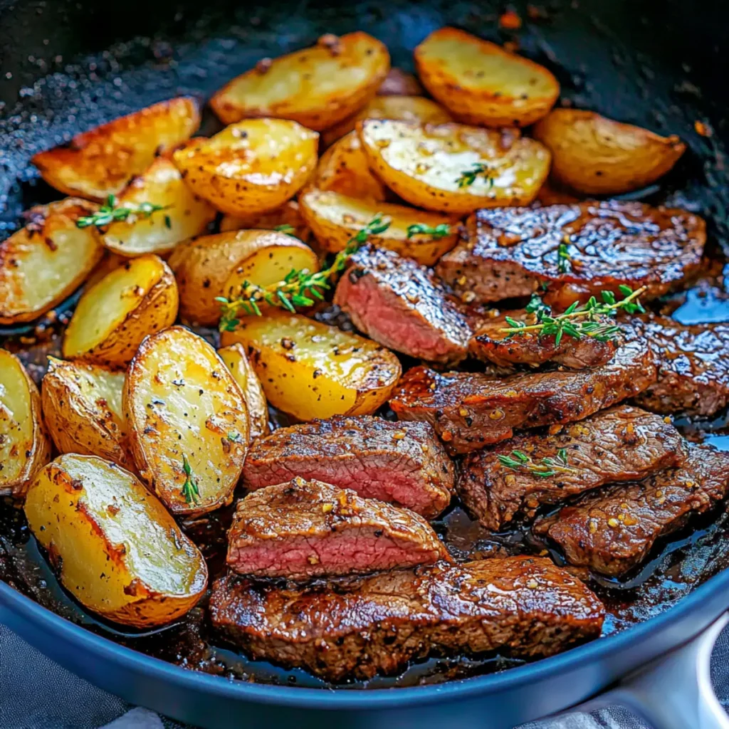 Garlic Butter Steak and Potatoes Skillet