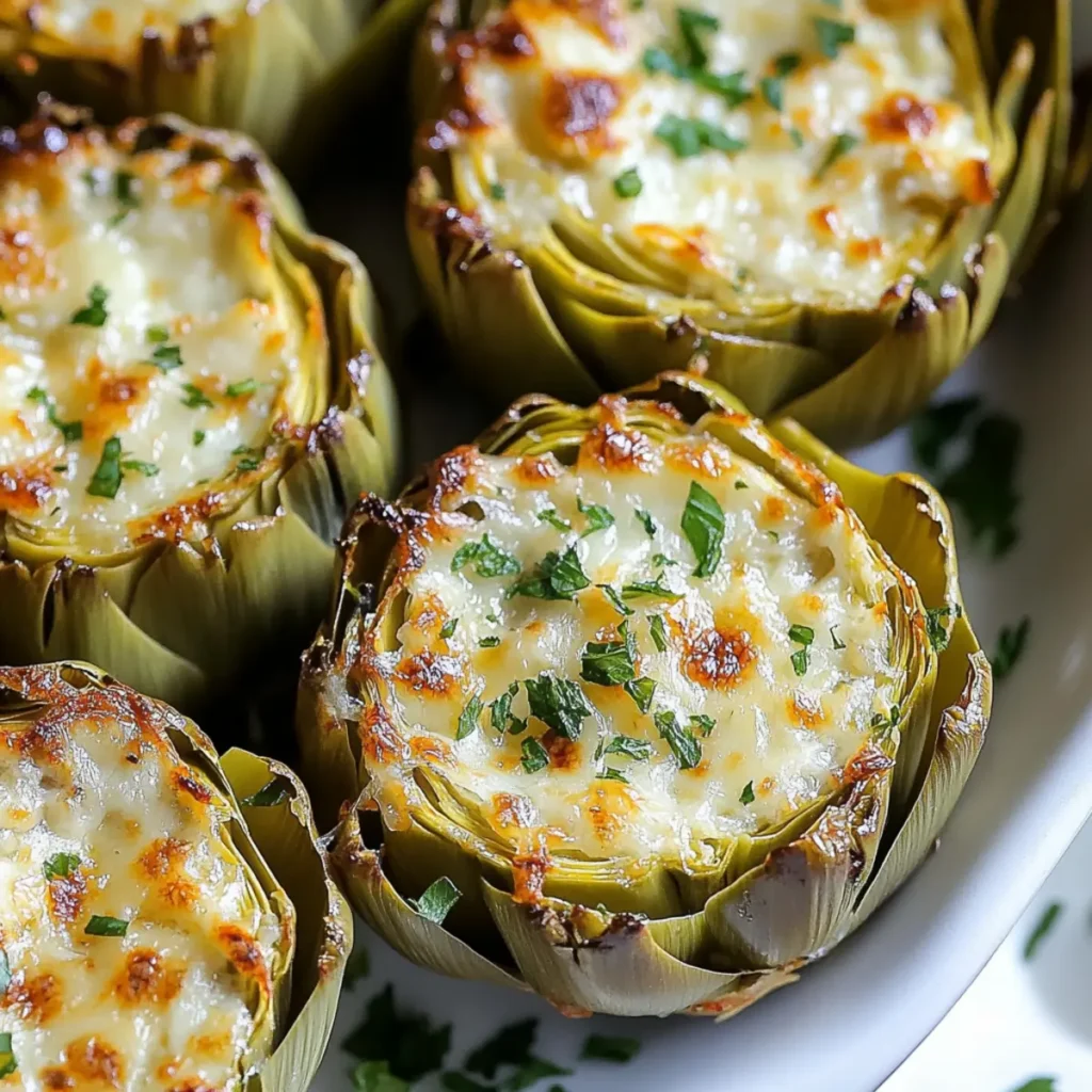 Lemon Parmesan Stuffed Artichoke Bottoms