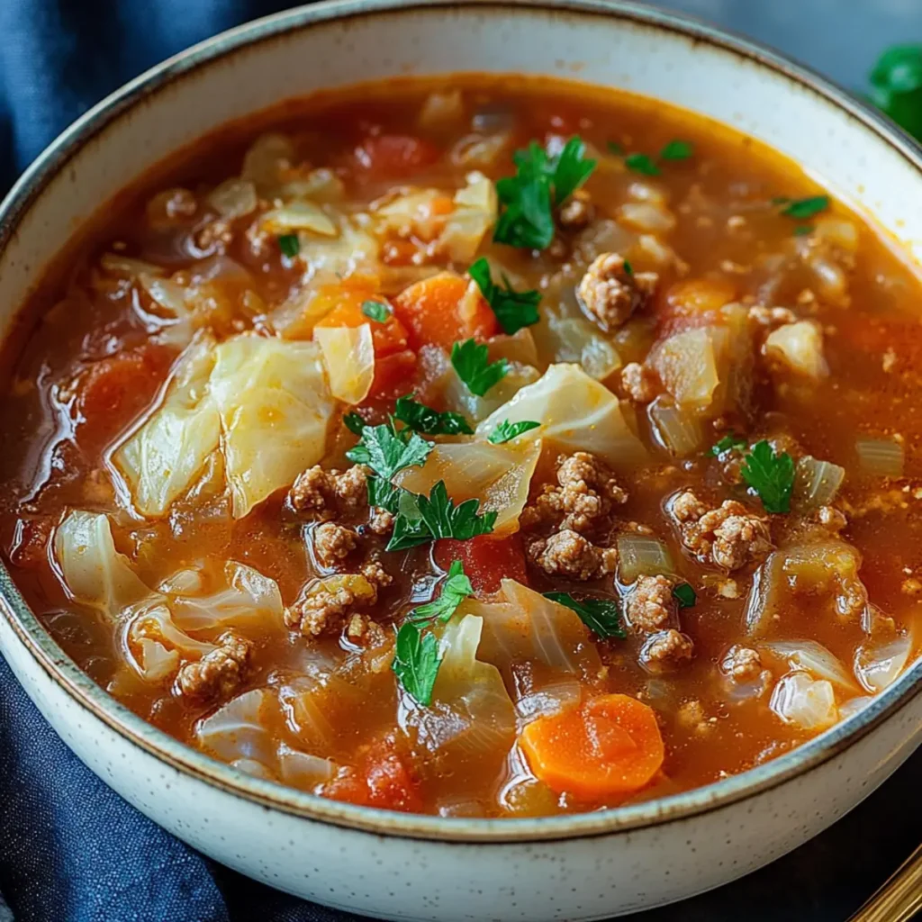 Cabbage Soup with Ground Beef