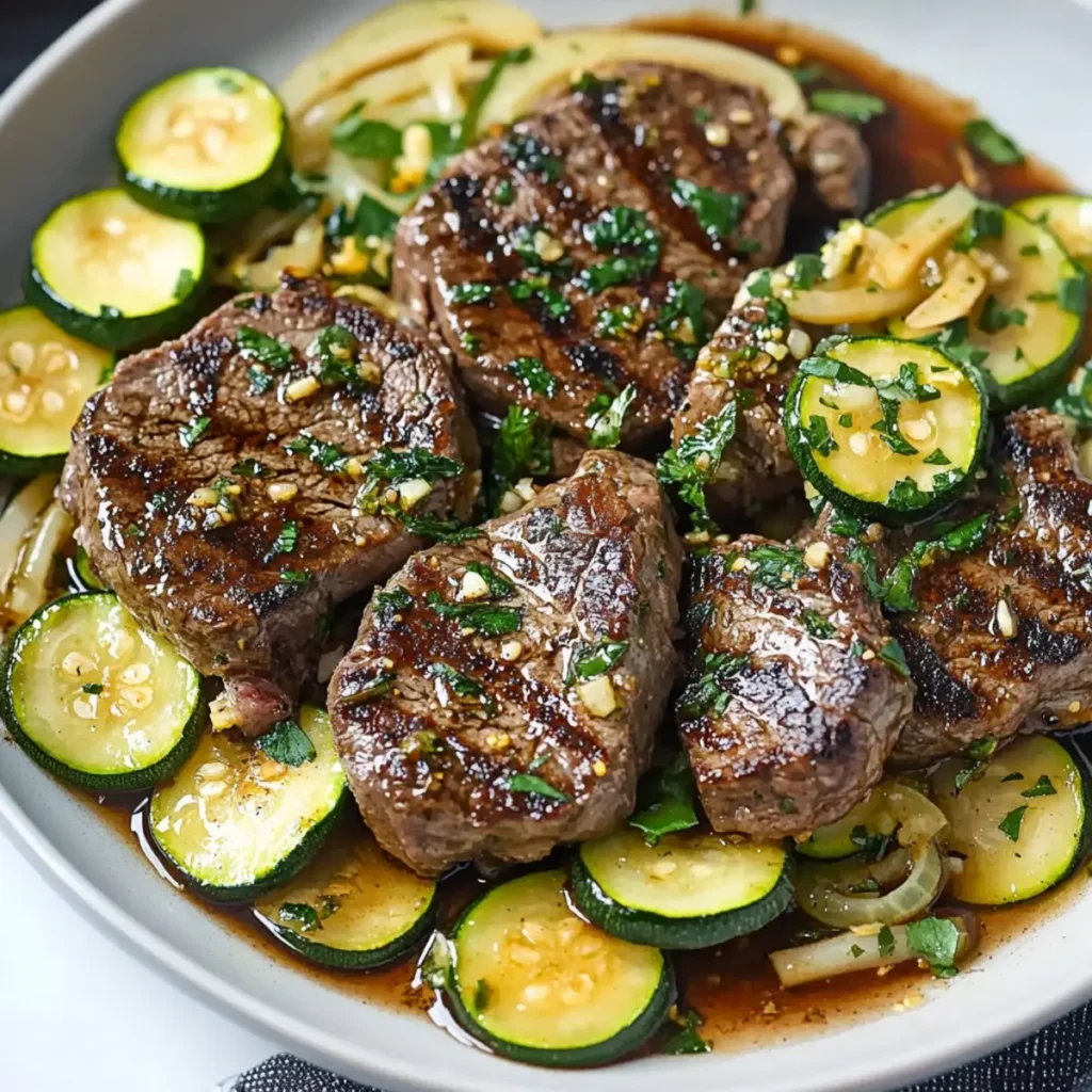Garlic Butter Steak with Zucchini
